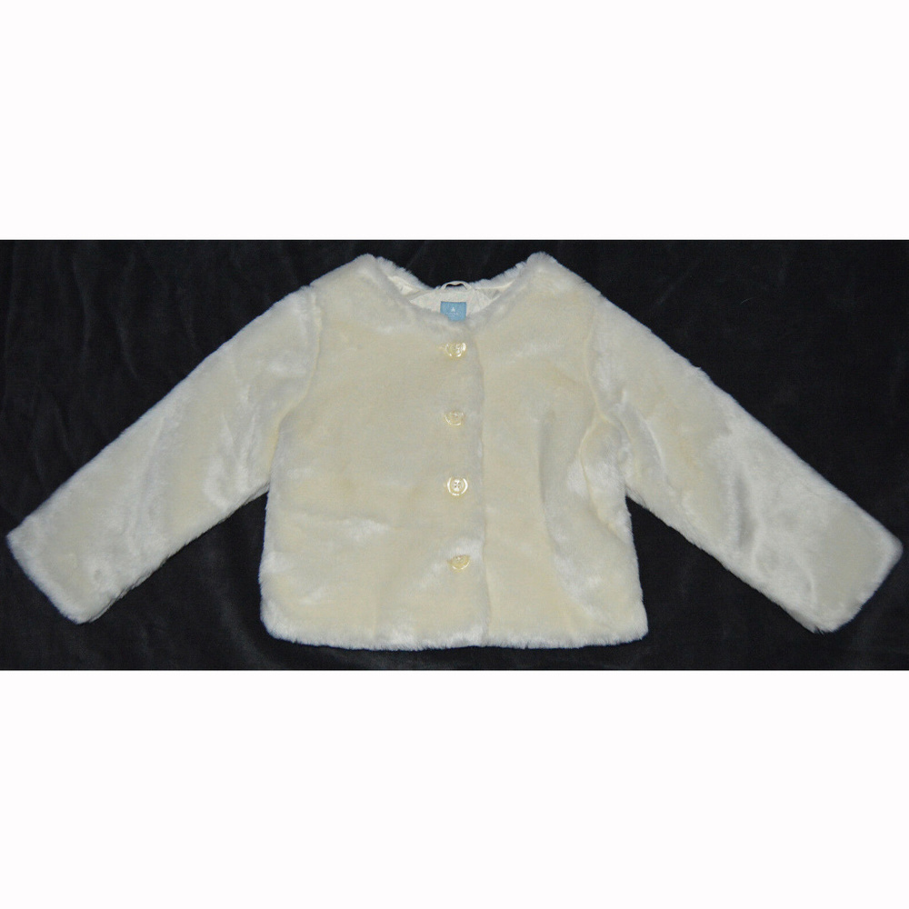 Baby Gap Factory NWT Ivory Faux Fur Jacket 4 Years